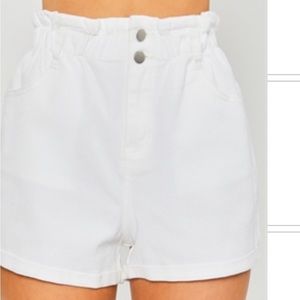 New Lovetree white double button waistband denim shorts